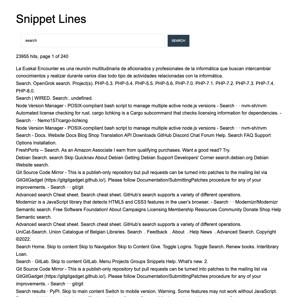 Snippet Lines